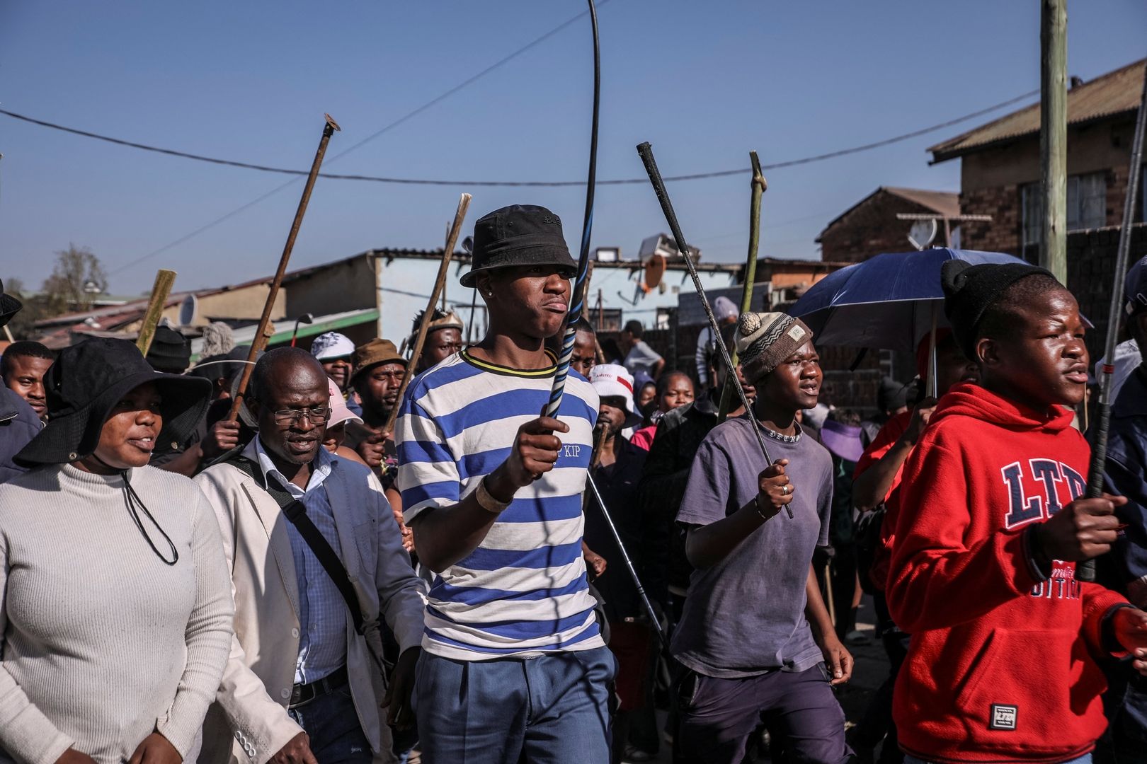 Anti-migrant protesters clash with authorities in South African town