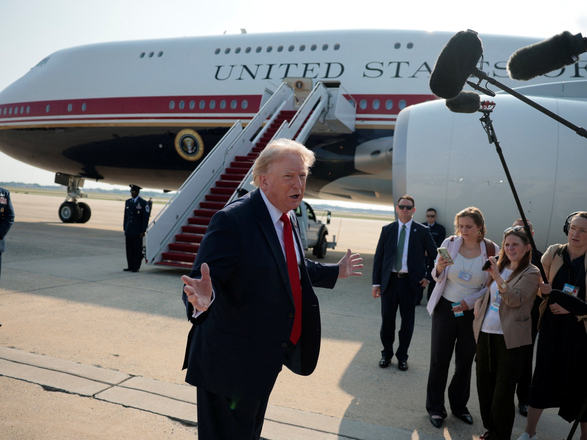 Donald Trump boards newly gifted Qatar-provided Air Force One aircraft