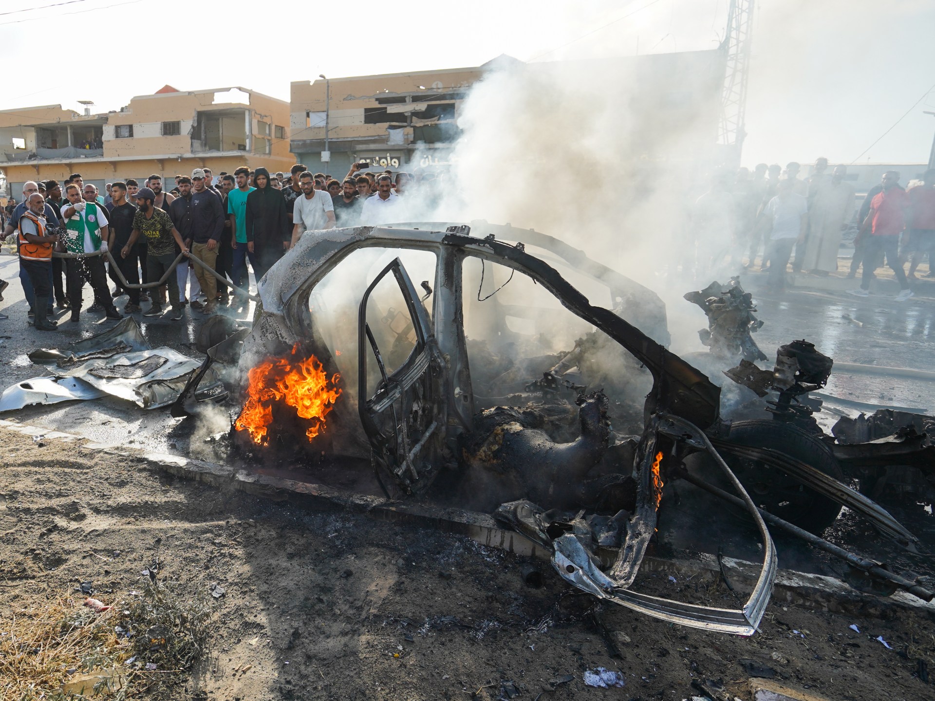 Israeli forces carry out attack on vehicle in central Gaza, killing three Palestinians