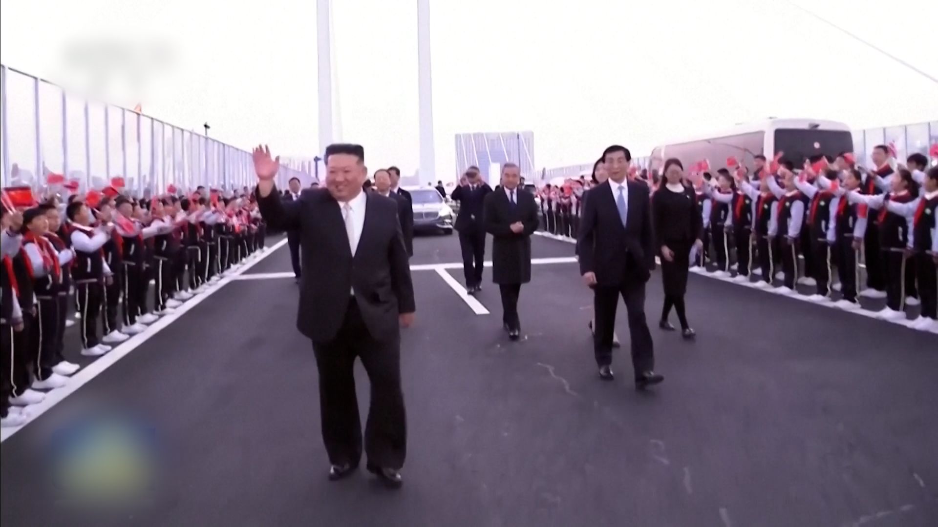 North Korean leader Kim Jong Un visits newly opened China-North Korea bridge