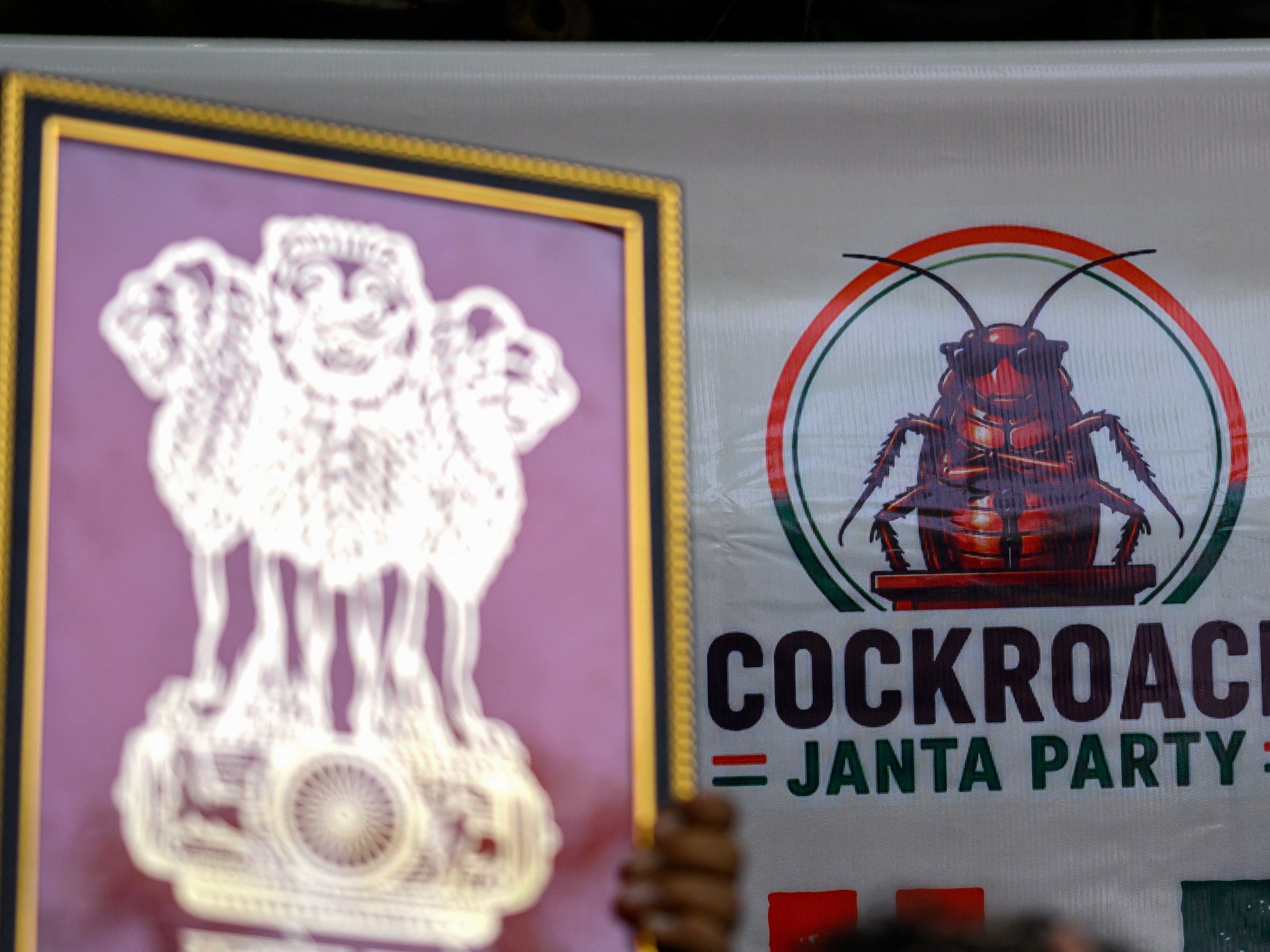 Supporters of Cockroach Peoples Party stage protest in New Delhi